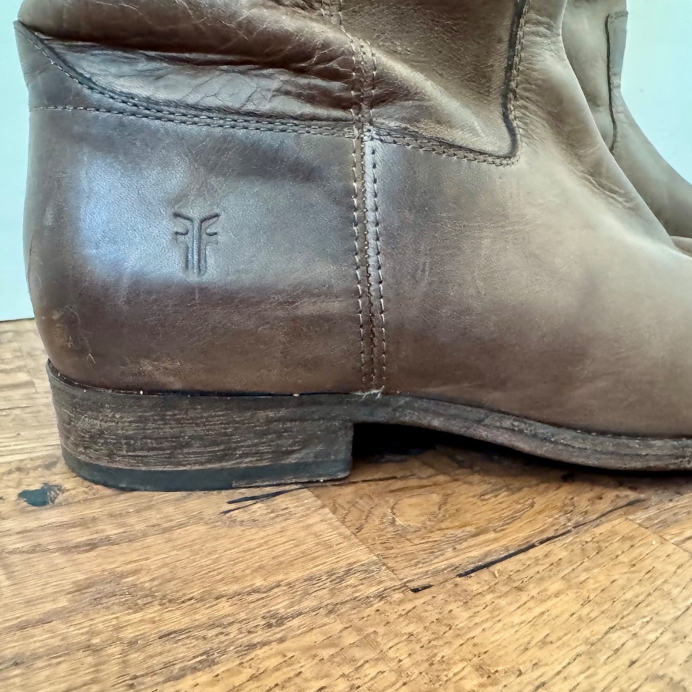 Frye Melissa Brown Double Sole Button Lug Tall Riding Boots Women's Size 11 - Picture 6 of 12